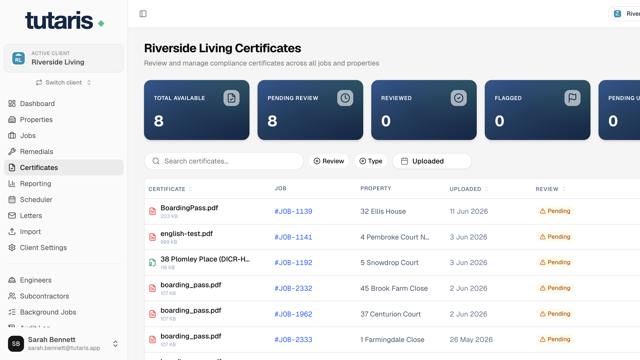 Certificates